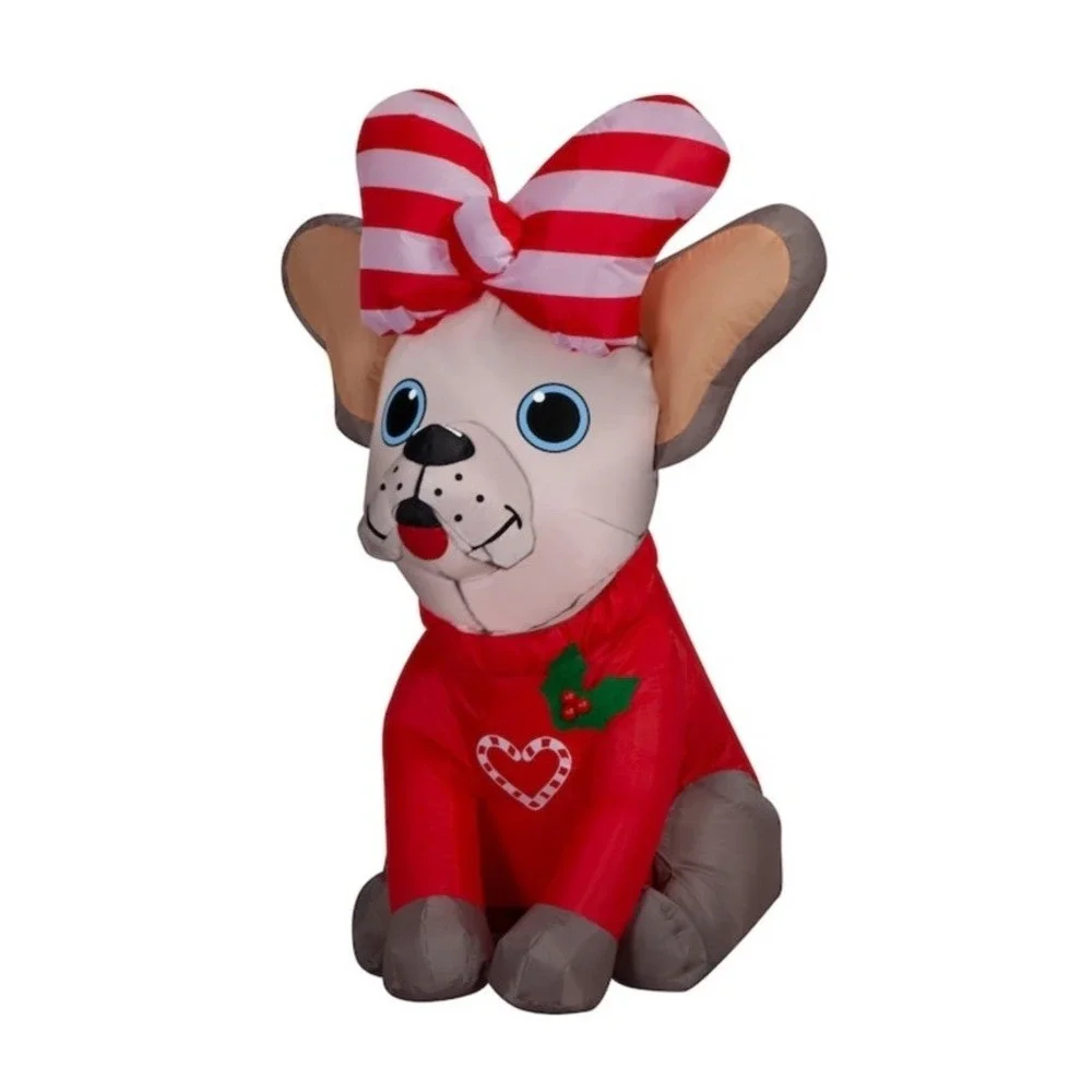 Holiday Living French Bulldog Inflatable 3.5-ft Lighted Christmas Yard Decor NEW